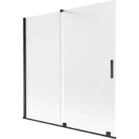 Mexen Velar 2-delige verschuifbare badkuipscherm 160 x 150 cm, matglas, zwart - 896-160-000-31-70