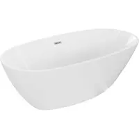 Mexen Eris vrijstaande badkuip 180 x 80 , wit, overloop chroom - 53441808000-01