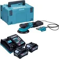 Makita BO 004 CGD201 accu excentrische schuurmachine 40 V max. 150 mm 3,0 mm slag Brushless + 2x accu 2,5 Ah + oplader + Makpac