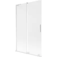 Mexen Velar L badwand 2-delig verschuifbaar 110 x 150 cm, ijs, wit - 896-110-003-31-20