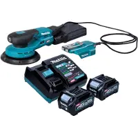 Makita BO 004 CGD201 accu excentrische schuurmachine 40 V max. 150 mm 3,0 mm slag Brushless + 2x accu 2,5 Ah + oplader