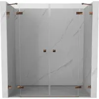 Mexen Lunar Duo draaideur douchedeur 180 , transparant, roze goud - 834D-180-000-60-00