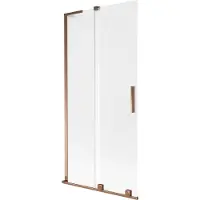 Mexen Velar L badwand afscherming 2-delige schuif 90 x 150 cm, matglas, roze goud - 896-090-003-31-60