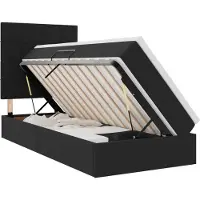 vidaXL LED opbergbed met matras Zwart 90 x 190 cm Fluweel