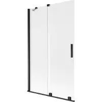 Mexen Velar badwand 2-delig schuifbaar 110 x 150 cm, matglas, zwart - 896-110-000-31-70