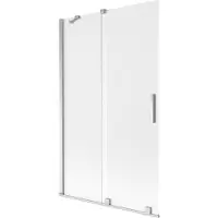 Mexen Velar badwand 2-delig schuifbaar 110 x 150 cm, matglas, chroom - 896-110-000-31-01