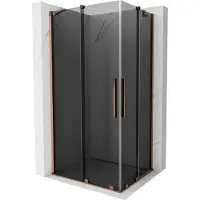 Mexen Velar Duo schuifdouchecabine 90 x 80 , grafiet, roze goud - 871-090-080-42-60