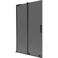 Mexen Velar L badwand 2-delig schuifbaar 110 x 150 , grafiet, zwart - 896-110-003-41-70