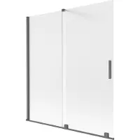 Mexen Velar badscherm 2-delige schuifdeur 150 x 150 cm, ijs, geborsteld gun gray - 896-150-000-31-66