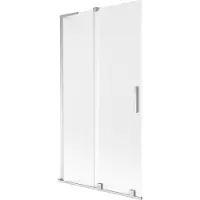 Mexen Velar L badwand met 2 verschuifbare vleugels 100 x 150 cm, matglas, chroom - 896-100-003-31-01
