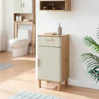 En.casa Badkamerkast 'Ferrersp', medicijnkast 80 x 40 x 35 cm met 1 deur en 1 lade, eikenlook/zandkleur