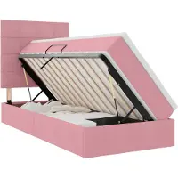 vidaXL Opslag bed met matras met hoofdeinde Roze 100 x 200 cm Fluweel