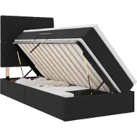 vidaXL - LED - opbergbed - met - matras - Zwart - 90 - x - 190 - cm - Fluweel