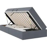 vidaXL Opbergbed met matras met matras Donkergrijs 90 x 190 cm Fluweel