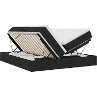 vidaXL Opbergbed met matras met matras Zwart 200 x 200 cm Polyester