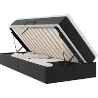 vidaXL Opslag bed met matras met matras Zwart 100 x 200 cm Kunstleer