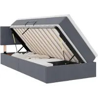 vidaXL LED opbergbed met matras Donkergrijs 90 x 200 cm Fluweel