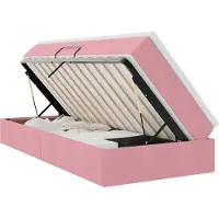 vidaXL Opbergbed met matras met matras Roze 100 x 200 cm Fluweel
