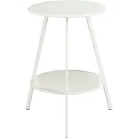Mica Decorations Seatle Bijzettafel Rond voor Buiten - Koffietafel - Salontafel Buiten - Ook als Plantentafeltje of Plantenstandaard - Metaal - 58 x 46 cm - Wit