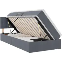 vidaXL LED opbergbed met matras Donkergrijs 90 x 200 cm Fluweel