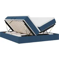 vidaXL Opbergbed met matras met matras Blauw 180 x 200 cm Polyester