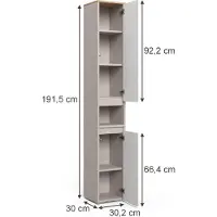Vicco Badkamerkast Majest Kasjmier 30.2 x 191.5 cm met 2 deuren, Model 58694