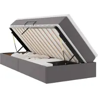 vidaXL Opslag bed met matras met matras Grijs 100 x 200 cm Kunstleer