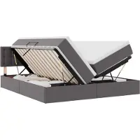 vidaXL Opbergbed met matras met opslag Grijs 200 x 200 cm Kunstleer