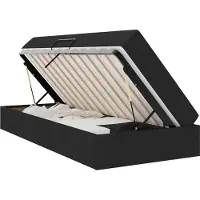 vidaXL Opbergbed met matras met matras Zwart 100 x 200 cm Polyester