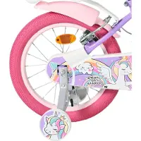 Volare Unicorn Kinderfiets - Meisjes - 16 inch - Paars - Twee handremmen