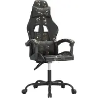Syfax Gamestoel draaibaar kunstleer zwart en camouflage
