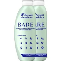 Head & shoulders 2 x - Anti-Roos Shampoo - Bare - Pure Clean - 400 ml - Anti-roos Shampoo - Shampoo Voor Vet Haar - Hoofdhuidverzorging - Roos Shampoo - Natuurlijke Shampoo