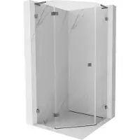 Mexen Lunar L vijfhoekige douchecabine linksdraaiend 90 x 90 , transparant, gun metal - 831L-090L-090P-95-00-L