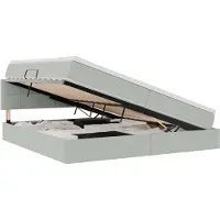 vidaXL LED opbergbed met matras Lichtgrijs 200 x 200 cm Fluweel