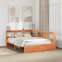 Prolenta Maison Exclusive - Boekenrekbed Uni, 2 stuks, bruin, 200 x 150 cm