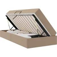 vidaXL Opslag bed met matras met opslag 2 st Cappuccino Leer