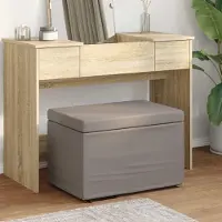 Prolenta Maison Exclusive - Voetenbankje, taupekleurig, 61 x 41 x 40 cm, bekleed met stof en gemaakt van spaanplaat