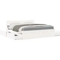 Prolenta Maison Exclusive - Bed met lades en matras, wit, 180x200 cm, massief grenenhout