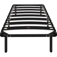 HOMCOM Bedframe - Populierenhout, Staal - 90x190x33cm - Zwart