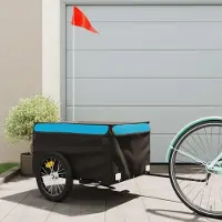 Prolenta Maison Exclusive - Fietsaanhanger, zwart en blauw, 45 kg, staal