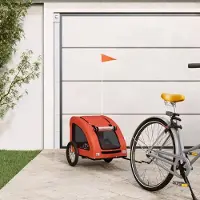 Prolenta Maison Exclusive - Fietsaanhanger voor honden. Oranje, gemaakt van Oxford-stof en metaal
