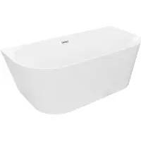Mexen Oval Slim vrijstaande wandbadkuip 170 x 80 , wit, overloop chroom - 52661708000-01