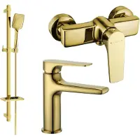 Mexen Lynx DQ62 douche set, goud - 745904DQ62-50