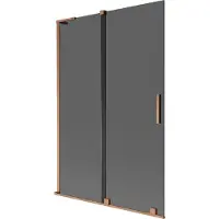 Mexen Velar L badwand 2-vleugelig schuifbaar 120 x 150 , grafiet, geborsteld koper - 896-120-003-41-65