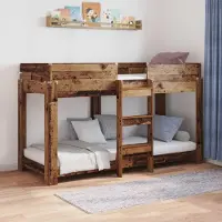 Prolenta Maison Exclusive - Stapelbed voor kinderen, gemaakt van gerecycled hout, afmetingen 75 x 190 cm, houtvezel