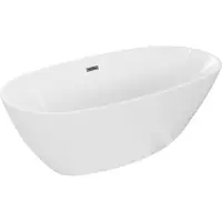 Mexen Eris vrijstaande badkuip 180 x 80 , wit, overloop gun gray geborsteld - 53441808000-66
