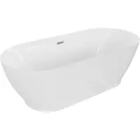 Mexen Roxy vrijstaande badkuip 180 x 85 , wit, chroom overloop - 51201808500-01