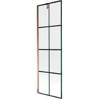 Mexen Next badwand 1-vleugelig 60 x 150 , zwart rooster, roze goud - 895-060-000-00-77-60