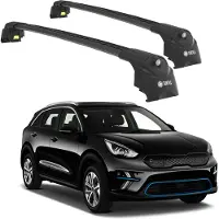 TURTLE Dakdrager voor KIA NIRO (DE) 2017-onwards Gesloten Dakrailing-Aluminium-Wingbar-Zwart-Merk