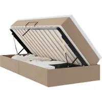 vidaXL Opslag bed met matras Cappuccino 90 x 190 cm Kunstleer